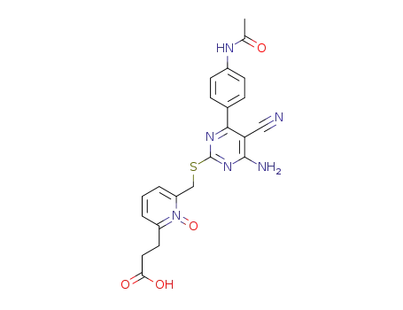 3-{6-[4-(4-acetylaminophenyl)-6-amino-5-cyanopyrimidin-2-ylsulfanylmethyl]-1-oxy-pyridin-2-yl}propionic acid