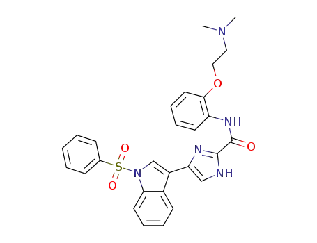 N-(2-(2-(dimethylamino)ethoxy)phenyl)-4-(1-(phenylsulfonyl)-1H-indol-3-yl)-1H-imidazole-2-carboxamide