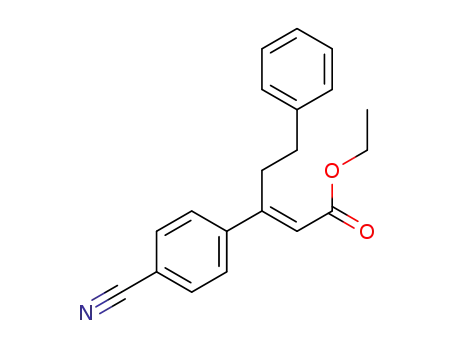Molecular Structure of 1347753-94-9 ((E)-ethyl 3-(4-cyanophenyl)-5-phenylpent-2-enoate)