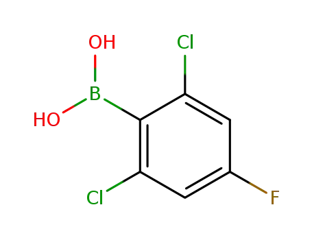 Molecular Structure of 1451392-99-6 (2,6-Dichloro-4-fluorophenylboronic acid)