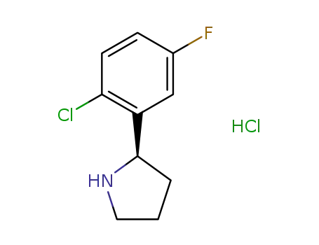 Molecular Structure of 1443538-48-4 ((R)-2-(2-chloro-5-fluorophenyl)pyrrolidine hydrochloride)