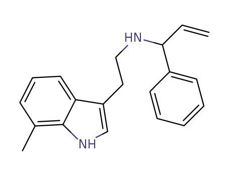 Molecular Structure of 1400791-77-6 (N-(2-(7-methyl-1H-indol-3-yl)ethyl)-1-phenylprop-2-en-1-amine)