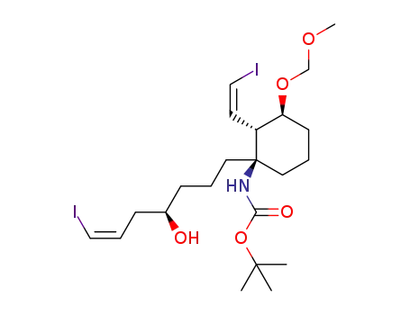 tert-butyl (1R,2S,3S)-1-((R,Z)-4-hydroxy-7-iodohept-6-enyl)-2-((Z)-2-iodovinyl)-3-(methoxymethoxy)cyclohexylcarbamate