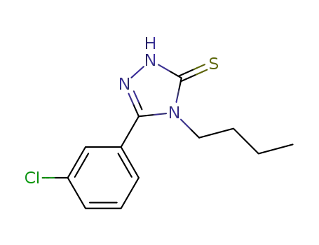 Molecular Structure of 92696-66-7 (4-BUTYL-5-(3-CHLOROPHENYL)-4H-1,2,4-TRIAZOL-3-YLHYDROSULFIDE)