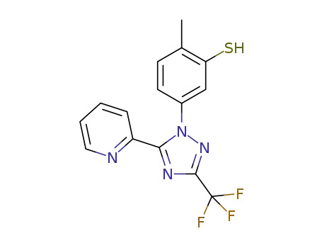 2-methyl-5-(5-(pyridin-2-yl)-3-(trifluoromethyl)-1H-1,2,4-triazol-1-yl)benzenethiol