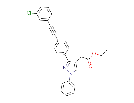 ethyl 2-(3-(4-(2-(3-chlorophenyl)ethynyl)phenyl)-1-phenyl-1H-pyrazol-4-yl)acetate
