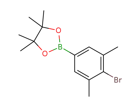 Molecular Structure of 1073338-97-2 (2-(4-bromo-3,5-dimethylphenyl)-4,4,5,5-tetramethyl-1,3,2-dioxaborolane)