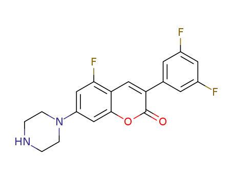 3-(3,5-difluorophenyl)-5-fluoro-7-(piperazin-1-yl)-2H-chromen-2-one