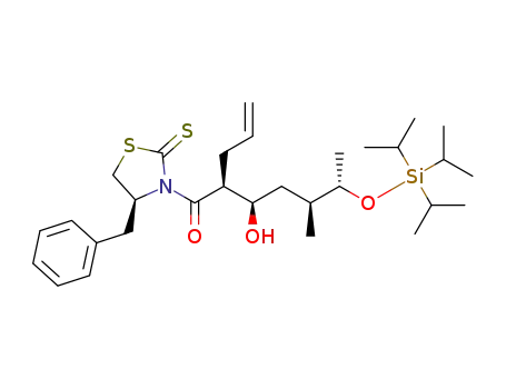 (2S,3R,5S,6S)-2-allyl-1-((S)-4-benzyl-2-thioxothiazolidin-3-yl)-3-hydroxy-5-methyl-6-(triisopropylsilyloxy)heptan-1-one