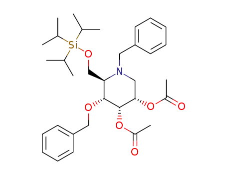 (2R,3R,4S,5S)-N<sup>(1)</sup>-benzyl-2-[(triisopropylsilyloxy)methyl]-3-benzyloxy-4,5-diacetoxypiperidine