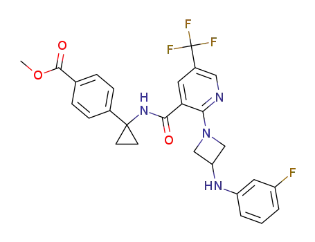 methyl 4-(1-(2-(3-((3-fluorophenyl)amino)azetidin-1-yl)-5-(trifluoromethyl)nicotinamido)cyclopropyl)benzoate