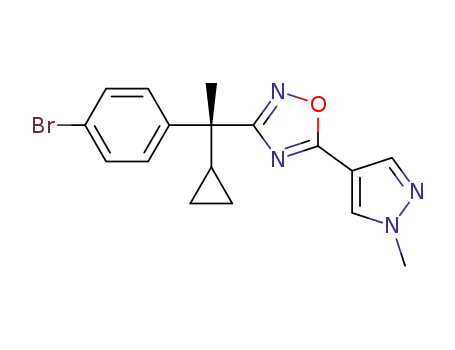 3-[(R)-1-(4-bromo-phenyl)-1-cyclopropyl-ethyl]-5-(1-methyl-1H-pyrazol-4-yl)-[1,2,4]oxadiazole