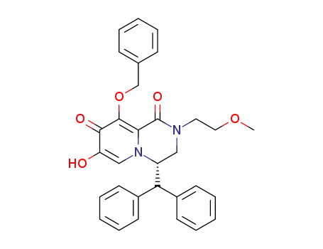 Molecular Structure of 1370248-41-1 ((S)-4-benzhydryl-9-(benzyloxy)-7-hydroxy-2-(2-methoxyethyl)-3,4-dihydro-2H-pyrido[1,2-a]pyrazine-1,8-dione)