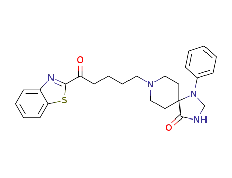 Molecular Structure of 1382352-79-5 (8-(5-(benzo[d]thiazol-2-yl)-5-oxopentyl)-1-phenyl-1,3,8-triazaspiro[4.5]decan-4-one)