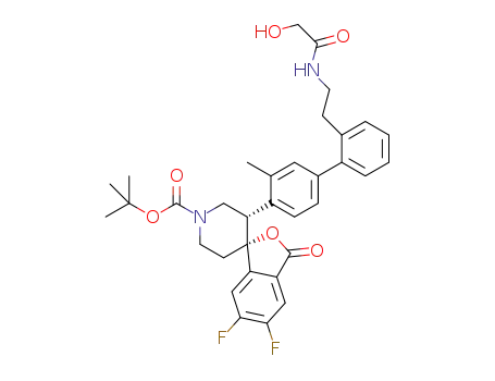 tert-butyl (1R,3'S)-5,6-difluoro-3'-{2'-[2-(glycoloylamino)ethyl]-3-methyl-4-biphenylyl}-3-oxo-1'H,3H-spiro[2-benzofuran-1,4'-piperidine]-1'-carboxylate