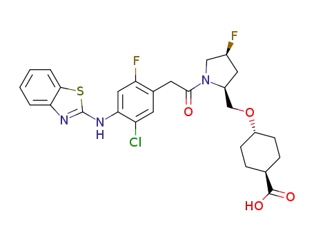 trans-4-[1-[[4-(2-benzothiazolyl)amino-5-chloro-2-fluorophenyl]acetyl]-(4S)-fluoro-(2S)-pyrrolidinylmethoxy]cyclohexanecarboxylic acid