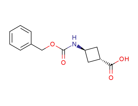 Molecular Structure of 1217802-45-3 (TRANS-3-CBZ-AMINOCYCLOBUTANECARBOXYLIC ACID)