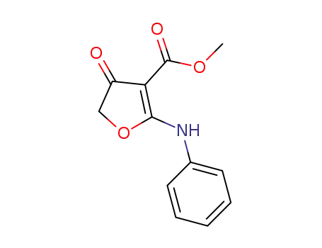 Molecular Structure of 937669-57-3 (3-Furancarboxylic  acid,  4,5-dihydro-4-oxo-2-(phenylamino)-,  methyl  ester)