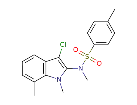 Molecular Structure of 1315257-99-8 (N-(3-chloro-1,7-dimethyl-1H-indol-2-yl)-N,4-dimethylbenzenesulfonamide)
