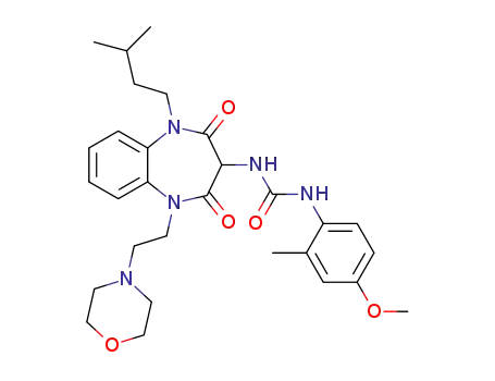 N-{2,4-dioxo-1-(3-methyl-1-butyl)-5-[2-(morpholin-4-yl)ethyl]-2,3,4,5-tetrahydro-1H-1,5-benzodiazepin-3-yl}-N'-[4-methoxy-2-methylphenyl]urea