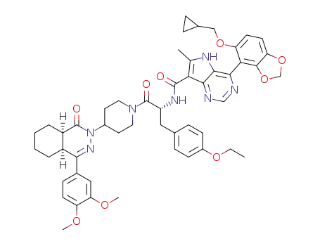 4-[5-(cyclopropylmethoxy)-1,3-benzodioxol-4-yl]-N-[(2R)-1-{4-[(4aS,8aR)-4-(3,4-dimethoxyphenyl)-1-oxo-4a,5,6,7,8,8a-hexahydrophthalazin-2(1H)-yl]piperidin-1-yl}-3-(4-ethoxyphenyl)-1-oxopropan-2-yl]-6-methyl-5H-pyrrolo[3,2-d]pyrimidine-7-carboxamide
