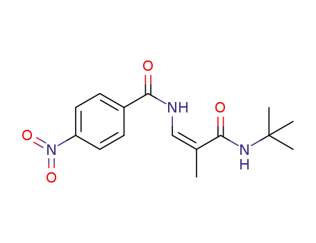 Molecular Structure of 1450753-97-5 ((Z)-N-[3-(tert-butylamino)-2-methyl-3-oxoprop-1-enyl]-4-nitrobenzamide)