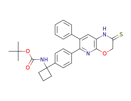tert-butyl (1-(4-(7-phenyl-2-thioxo-2,3-dihydro-1H-pyrido[2,3-b][1,4]oxazin-6-yl)phenyl)cyclobutyl)carbamate