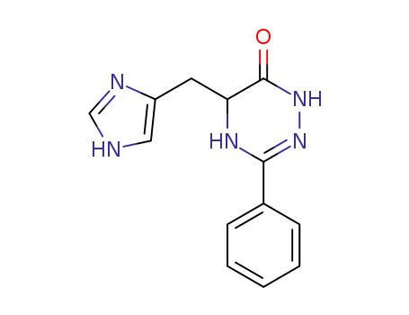 Molecular Structure of 1337535-20-2 (5-(imidaz-4-ylmethyl)-3-phenyl-4,5-dihydro-1,2,4-triazin-6(1H)-one)