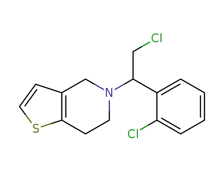 Molecular Structure of 1373492-22-8 (5-(2-chloro-1-(2-chlorophenyl)ethyl)-4,5,6,7-tetrahydrothieno[3,2-c]pyridine)