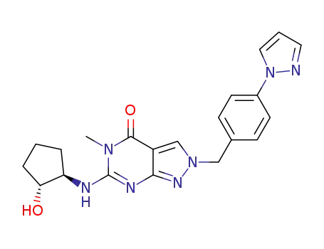 2-(4-(1H-pyrazol-1-yl)benzyl)-6-((1R,2R)-2-hydroxycyclopentylamino)-5-methyl-2H-pyrazolo[3,4-d]pyrimidin-4(5H)-one