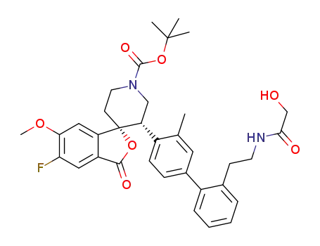 tert-butyl (1R,3'S)-5-fluoro-3'-{2'-[2-(glycoloylamino)ethyl]-3-methyl-4-biphenylyl}-6-methoxy-3-oxo-1'H,3H-spiro[2-benzofuran-1,4'-piperidine]-1'-carboxylate