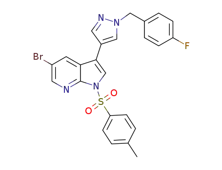 5-bromo-3-(1-(4-fluorobenzyl)-1H-pyrazol-4-yl)-1-tosyl-1H-pyrrolo[2,3-b]pyridine