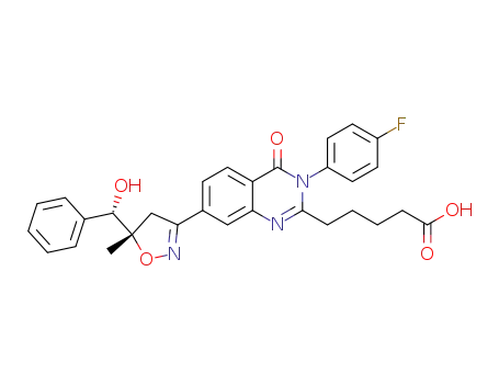 5-(3-(4-fluorophenyl)-7-((S)-5-((S)-hydroxy(phenyl)methyl)-5-methyl-4,5-dihydroisoxazol-3-yl)-4-oxo-3,4-dihydroquinazolin-2-yl)pentanoic acid