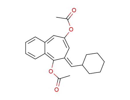 Molecular Structure of 1452397-42-0 ((E)-6-(cyclohexylmethylene)-6H-benzo[7]annulene-5,8-diyl diacetate)