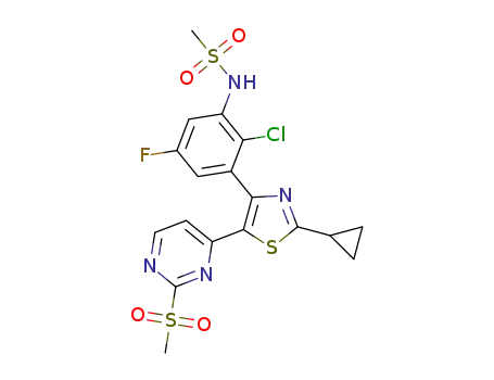 N-(2-chloro-3-(2-cyclopropyl-5-(2-(methylsulfonyl)pyrimidin-4-yl)thiazol-4-yl)-5-fluorophenyl)methanesulfonamide