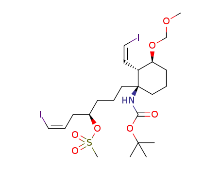 (R,Z)-7-((1S,2S,3S)-1-(tert-butoxycarbonylamino)-2-((Z)-2-iodovinyl)-3-(methoxymethoxy)cyclohexyl)-1-iodohept-1-en-4-yl methanesulfonate