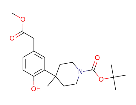 4-(2-hydroxy-5-methoxycarbonylmethylphenyl)-4-methylpiperidine-1-carboxylic acid tert-butyl ester