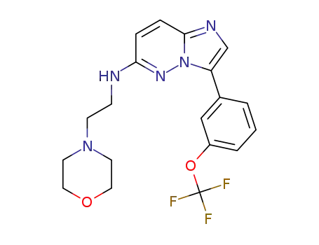 Molecular Structure of 1361951-25-8 (N-(2-morpholinoethyl)-3-(3-(trifluoromethoxy)phenyl)imidazo[1,2-b]pyridazin-6-amine)