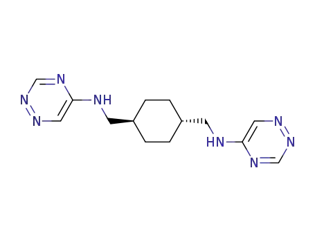 Molecular Structure of 1454914-62-5 (N,N'-((1r,4r)-cyclohexane-1,4-diylbis(methylene))bis(1,2,4-triazin-5-amine))