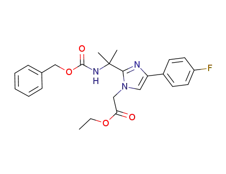 Molecular Structure of 1261118-03-9 (1H-Imidazole-1-acetic acid, 4-(4-fluorophenyl)-2-[1-methyl-1-[[(phenylmethoxy)carbonyl]amino]ethyl]-, ethyl ester)