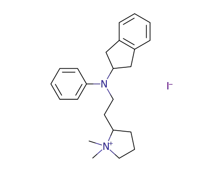 Molecular Structure of 1393836-35-5 (1,1-dimethyl-2-[2-((indan-2-yl)(phenyl)amino)ethyl]pyrrolidinium iodide)