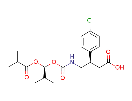 Molecular Structure of 847353-30-4 (Benzenepropanoic acid, 4-chloro-b-[[[[(1S)-2-methyl-1-(2-methyl-1-oxopropoxy)propoxy]carbonyl ]amino]methyl]-, (bR)-)