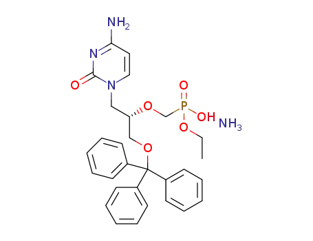 ammonium ethyl ({[(2S)-1-(4-amino-2-oxopyrimidin-1(2H)-yl)-3-(trityloxy)propan-2-yl]oxy}methyl)phosphonate