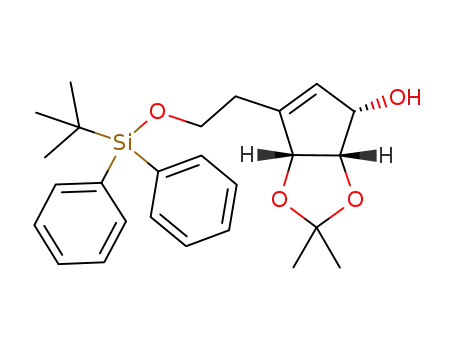 (1S,4R,5S)-3-[2-(tert-butyldiphenylsilyloxy)ethyl]-4,5-(O-isopropylidenedioxy)cyclopent-2<sup>(3)</sup>en-1-ol(1S,4R,5S)-3-[2-(tert-butyldiphenylsilyloxy)ethyl]-4,5-(O-isopropylidenedioxy)cyclopent-2<sup>(3)</sup>en-1-ol