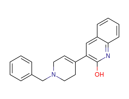 Molecular Structure of 783368-14-9 (2(1H)-Quinolinone, 3-[1,2,3,6-tetrahydro-1-(phenylmethyl)-4-pyridinyl]-)