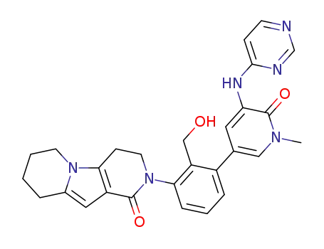 2-(2-(hydroxymethyl)-3-(1-methyl-6-oxo-5-(pyrimidin-4-ylamino)-1,6-dihydropyridin-3-yl)phenyl)-3,4,6,7,8,9-hexahydropyrido[3,4-b]indolizin-1(2H)-one