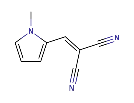 Molecular Structure of 79691-33-1 (2-[(1-METHYL-1H-PYRROL-2-YL)METHYLENE]MALONONITRILE)