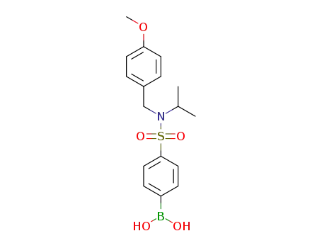Molecular Structure of 913835-96-8 (4-[N-ISOPROPYL-N-(4-METHOXYBENZYL)SULPHAMOYL]BENZENEBORONIC ACID 98)
