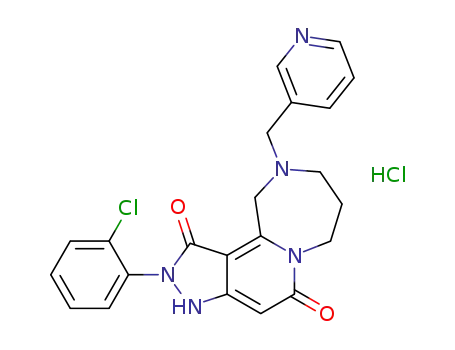 2-(2-chlorophenyl)-10-(pyridin-3-ylmethyl)-2,3,8,9,10,11-hexahydro-1H-pyrazolo[4',3':3,4]pyrido[1,2-a][1,4]diazepine-1,5(7H)-dione hydrochloride