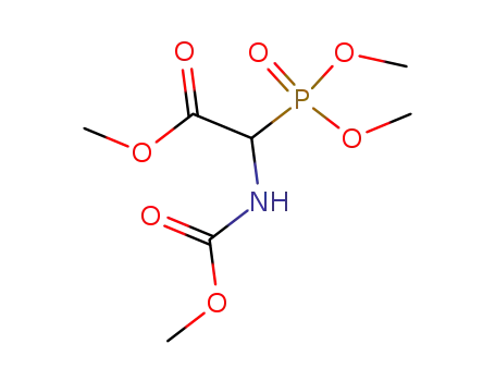 Molecular Structure of 144001-86-5 (Acetic acid, 2-(dimethoxyphosphinyl)-2-[(methoxycarbonyl)amino]-, methyl ester)